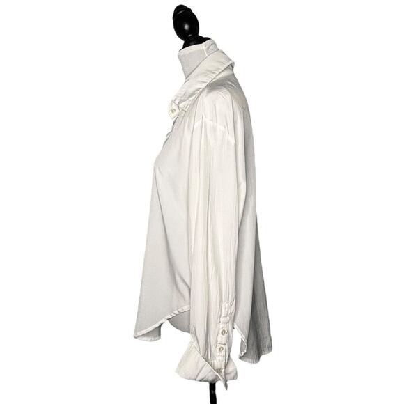 Pookie & Sebastian Button Down Shirt White Size Medium - Picture 7 of 12